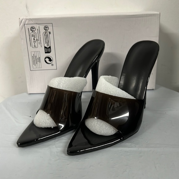 💥3/$15💥 NIB Black Clear Extreme Point Toe Mule - Size 6 (36) - Picture 5 of 13